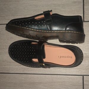 Black Leather Mary Jane 8142  us 10.5